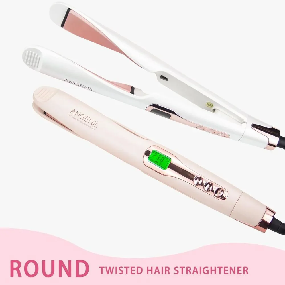 NEW 2-in-1 Pink Pro Hair Straightener & Curler 
